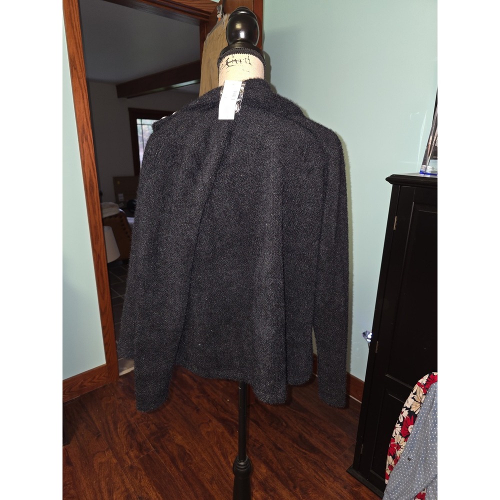 Maurices Black Cowl Neck Asymmetrical Hem Shimmer Knit Sweater Small NWT - Picture 3 of 5